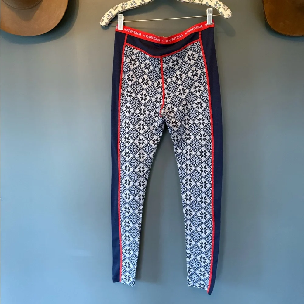 Kari Traa :: SET Merino Wool Rose Half Zip Base Layer + leggings sz medium - Picture 10 of 13